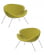 Кресло дизайнерское DOBRIN EMILY (светло-зеленая ткань AF3, хромированная сталь) 2 шт_3636868