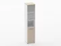 Шкаф 4 узкий верх стеклянная дверь, низ закрытый, с нишей Deka 10.19.18Пр Туя/Белый_91924