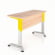 Парта двухместная Де Гласси Н (рост 5-7)  ЛДСП Дуб Сантана/ Металл Серый+Желтый_3677122
