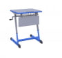 Парта одноместная NOMAD V 600х500 с ручной регулировкой высоты с антивандальной полиуретановой кромкой (рост 4-6) Синий/Серый_3680911
