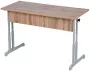 Парта двухместная с прямыми углами (рост 3-7) Серый/Металл Серый_3682456