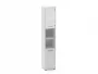 Шкаф 5 узкий верх стеклянная дверь, низ закрытый, две полки открытые Deka 10.23.19Пр Белый_176319