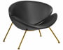 Кресло дизайнерское DOBRIN EMILY (черный винил YP16, золотое основания)_373154
