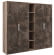 Шкаф высокий 4 створки, с нишей B-TONE BTN36153442 Вяз Бетон темный_472907