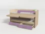 Кровать 2х ярусная №11 с ящиками и столами Дуб молочный/Лиловый_177568