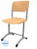 Стул ученический пластиковый на каркасе из круглой трубы рост 3-7 Бежевый_3817338